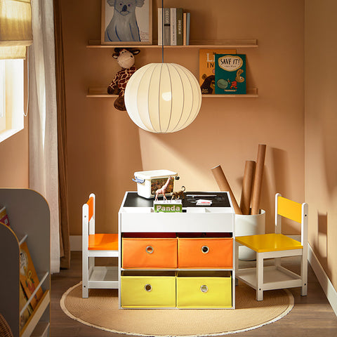Rootz Kids Table & Chair Set - Children's Desk - Playroom Furniture - Dual Surface Table - 60x50x60cm Table, 30x50x32cm Chair