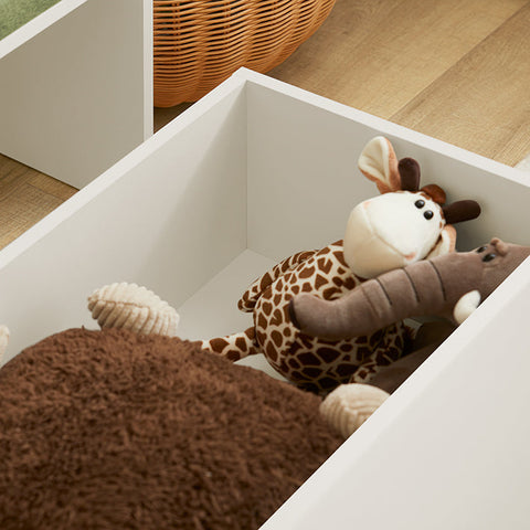 Rootz Toy Chest with Seat Cushion - Bench - Storage Box for Children - Movable with Wheels - Load Capacity 100kg - Green White - 60cm x 35cm x 34cm