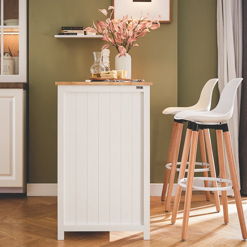 Rootz Kitchen Island - Bar Table - Beverage Station - Storage Cabinet - Rubberwood Top - 120cm x 90cm x 56cm