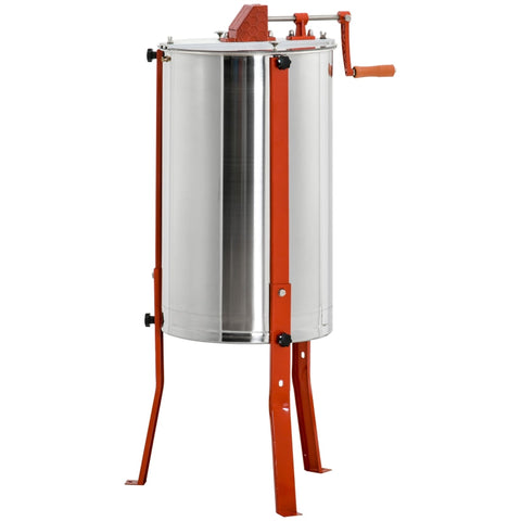 Rootz Honey Extractor - Stainless Steel Beekeeper Equipment - Manual Crank - Rustproof - Adjustable Legs - 54cm x 115cm - Silver