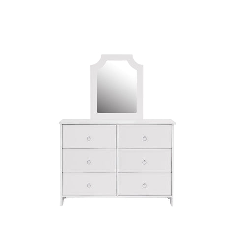 Rootz Mirror Cabinet Chest of Drawers - 6 Drawer Dresser - Bedroom Storage - Silent Gliders - 100×50×132 cm