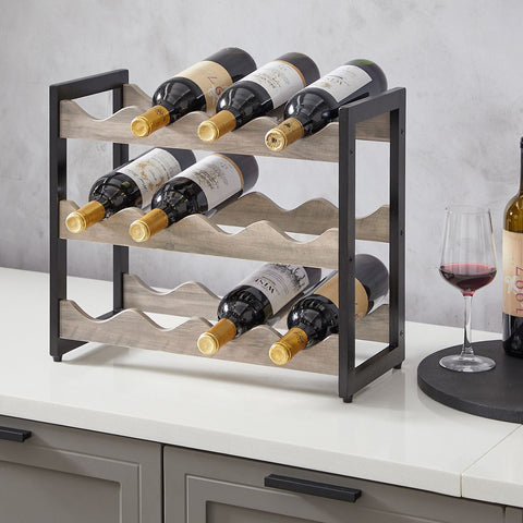 Rootz Wine Rack for 12 Bottles - Bottle Holder - Wine Storage - Space-Saving - 20.3cm x 44.8cm x 38cm