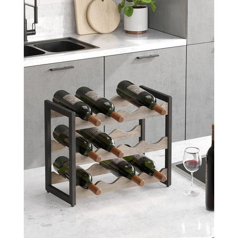 Rootz Wine Rack for 12 Bottles - Bottle Holder - Wine Storage - Space-Saving - 20.3cm x 44.8cm x 38cm