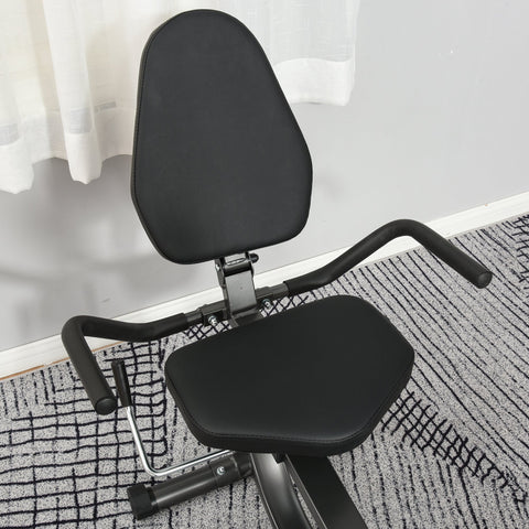 Rootz Reclining Exercise Bike - Home Trainer - Fitness Bike - LCD Display - Adjustable Seat & Resistance - 121-142L x 62W x 101H cm