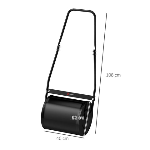 Rootz Steel Lawn Roller - Garden Roller - Soil Compactor - Ergonomic Design - 50L x 32W x 108H cm