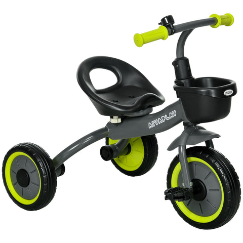 Rootz Tricycle for Children - Kids Ride-On - Toddler Bike - Adjustable Saddle with Backrest - 70.5cm x 53cm x 58cm - Black-Green