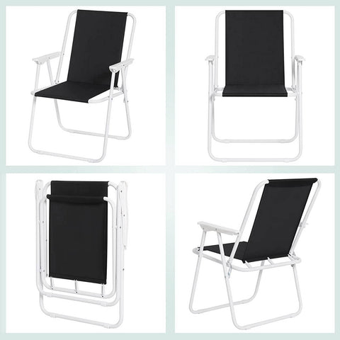 Rootz Folding Camping Chair Set - Beach Chair - Portable Chair - Lightweight & Foldable - Stable Iron Tubes - 58cm x 53cm x 76cm