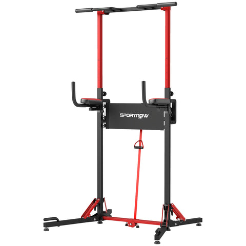 Rootz Foldable Power Tower - Pull-Up Station - Adjustable Fitness Station - Easy Assembly - 99cm x 79cm x 127-223cm