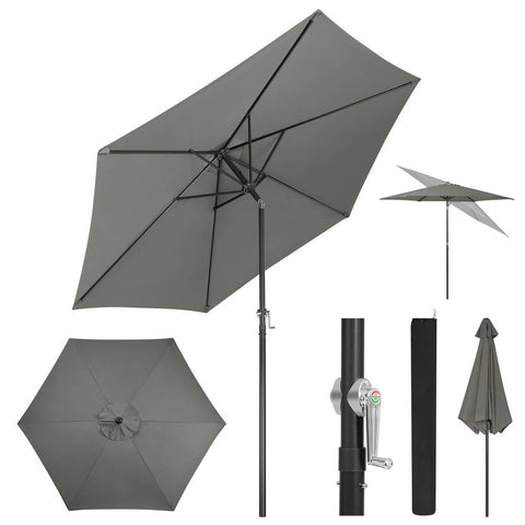 Rootz Premium Outdoor Parasol - Parasol - Tuinparasol - UV-bescherming - Waterdicht - Verstelbaar - Ø 270 x 236 cm