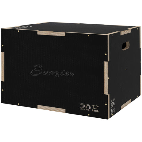 Rootz Box Jump Plyometrics - Jump Box - Fitness Box - Muscle Building - 41/51/61H cm - Beech Wood - CrossFit & Boxing Training
