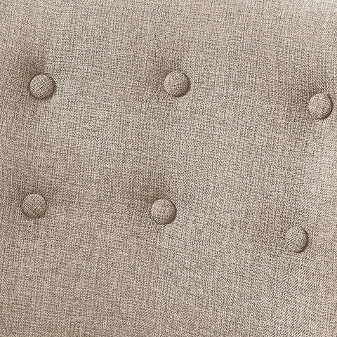 Rootz Beige Lounge Chair - Wooden Chair - Cotton-Linen Blend - Comfortable Foam - 69cm x 68.5cm x 77cm - Indoor/Outdoor Furniture