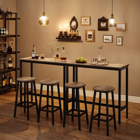 Rootz Bar Table Brown-Black - High Table - Pub Table - Space-Saving Design - 100 x 40 x 90 cm