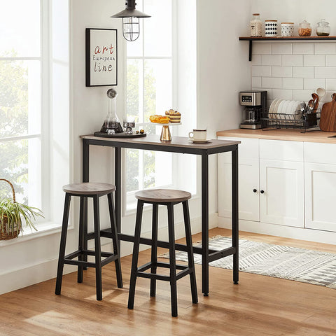 Rootz Bar Table Brown-Black - High Table - Pub Table - Space-Saving Design - 100 x 40 x 90 cm
