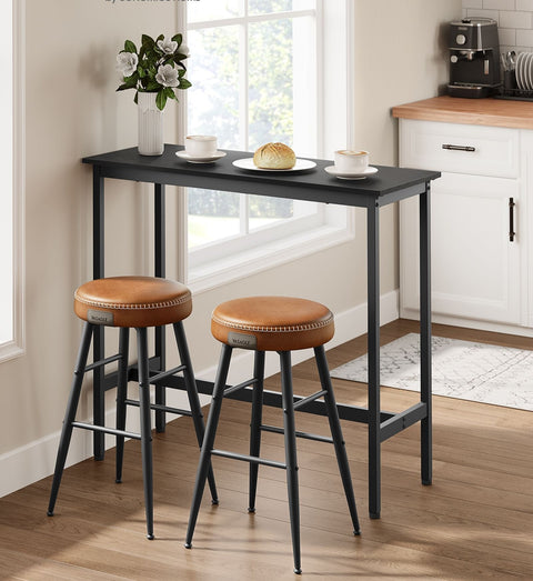 Rootz Rectangular Bar Table - Industrial Style - Pub Table - Metal Frame - 110cm x 60cm x 90cm