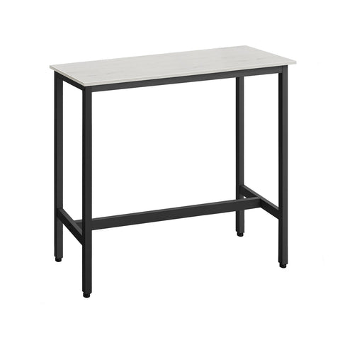 Rootz Rectangular Bar Table - Industrial Style - Pub Table - White - 100 x 40 x 90 cm