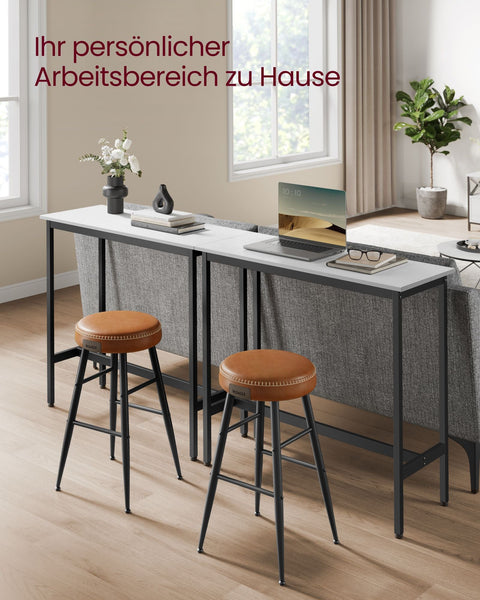 Rootz Rectangular Bar Table - Industrial Style - Pub Table - White - 100 x 40 x 90 cm
