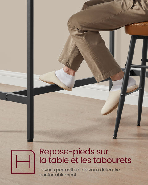 Rootz Rectangular Bar Table - Industrial Style - Pub Table - White - 100 x 40 x 90 cm