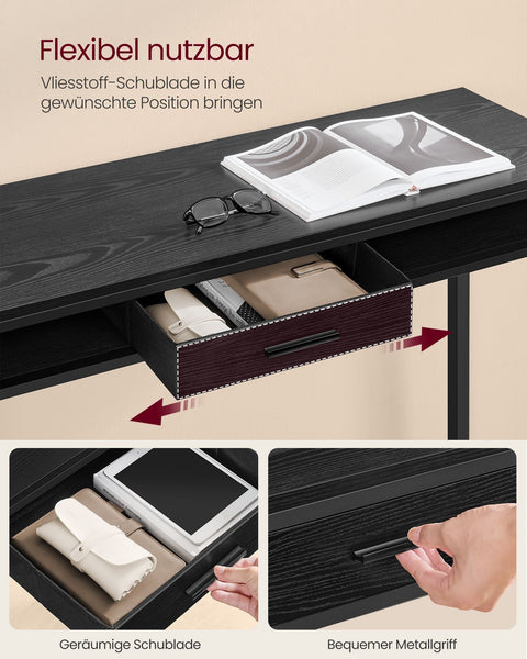 Rootz Bar Table - High Table - Bistro Table - Charging Station - 40cm x 99.8cm x 104.6cm - Ebony Black
