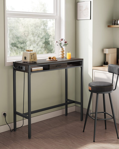 Rootz Bar Table with Charging Station - Bartisch mit Ladestation - Built-in Power Supply - 40 x 99.8 x 104.6 cm