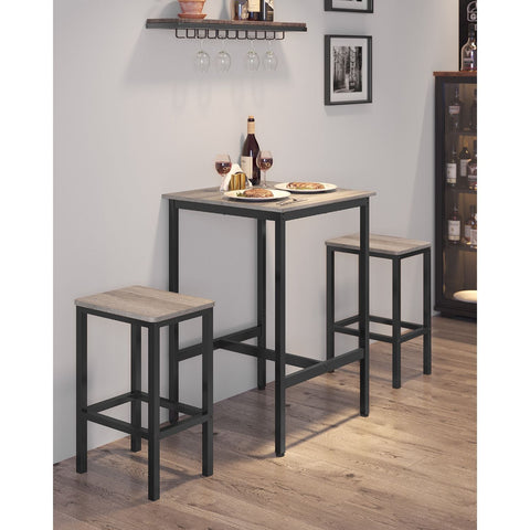 Rootz Bar Table - High Table - Pub Table - Chipboard & Steel - Sturdy Design - 60cm x 60cm x 92cm