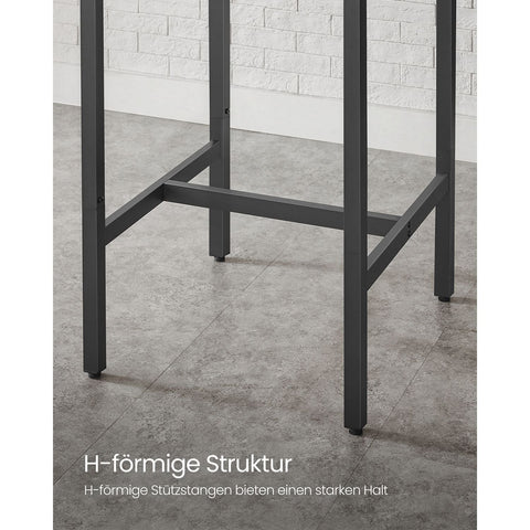 Rootz Bar Table - High Table - Pub Table - Chipboard & Steel - Sturdy Design - 60cm x 60cm x 92cm
