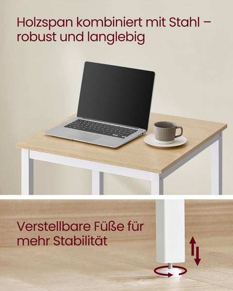 Rootz Bar Table - Pub Table - High Table - Steel Frame - Sturdy Construction - 60 x 60 x 92 cm - Brown-White