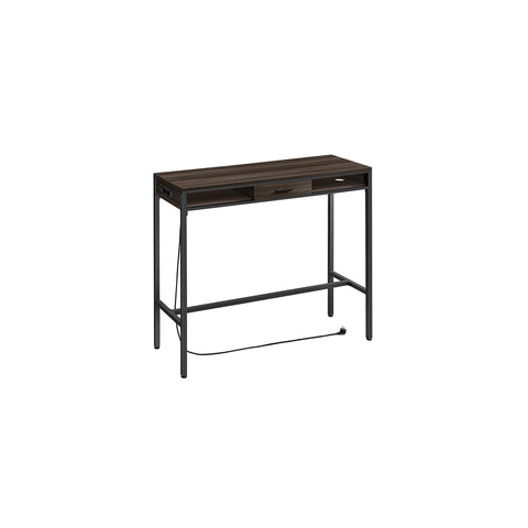 Rootz Bar Table with Drawer - Pub Table - High Table - Space-Saving Design - 40 x 120 x 104.6 cm - Brown