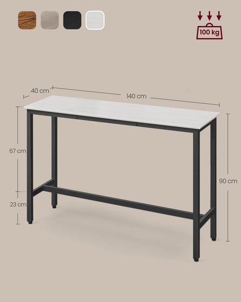 Rootz Bar Table - High Top Table - Cocktail Table - Elegant Design - 140cm x 40cm x 90cm