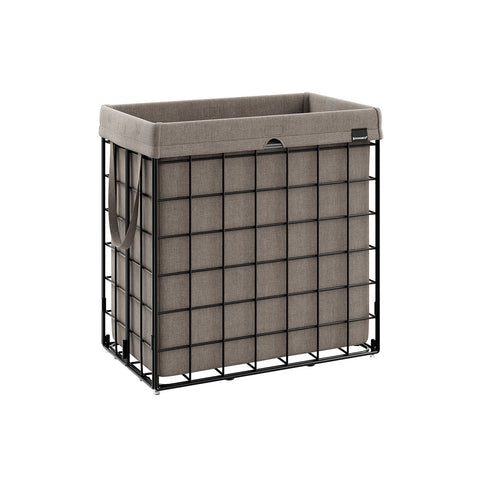 Rootz Laundry Basket Set - Clothes Hamper - Storage Bin - Steel Frame - Cotton-Polyester Blend - 58cm x 33cm x 58cm - 110L Capacity - Lightweight - Durable - Easy to Assemble