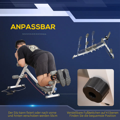 Rootz 2 in 1 Sit-Up Exerciser - Abdominal Trainer - Fitness Equipment - LCD Monitor - Steel Frame - 117cm x 46cm x 70cm