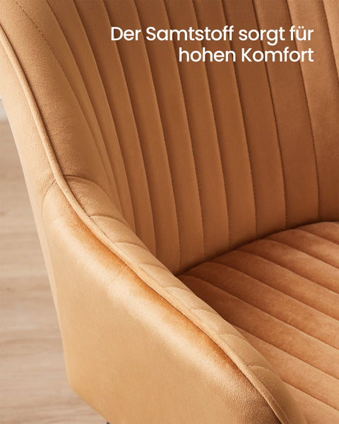 Rootz Velvet Upholstered Chair - Accent Chair - Cushioned Seat - Stylish Design - 60cm x 62.5cm x 85cm