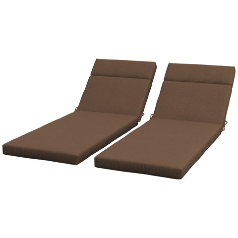Rootz Set of 2 Sun Lounger Cushions - Seat Mattress - Deck Chair Pads - Optimal Comfort - 196L x 55W x 8H cm - Brown