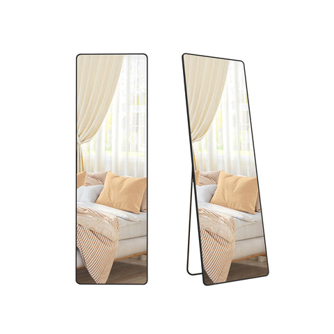 Rootz Full-Length Mirror - Rectangular Mirror - Ink Black Mirror - Tempered Glass - 160cm x 50cm