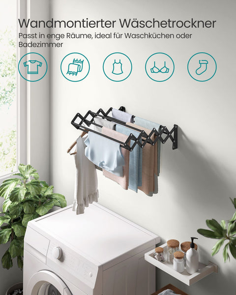 Rootz Washer Dryer Rack - Laundry Organizer - Drying Rack - Steel Construction - 40cm x 42cm x 12cm - Portable - Lightweight