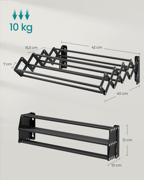 Rootz Washer Dryer Rack - Laundry Organizer - Drying Rack - Steel Construction - 40cm x 42cm x 12cm - Portable - Lightweight