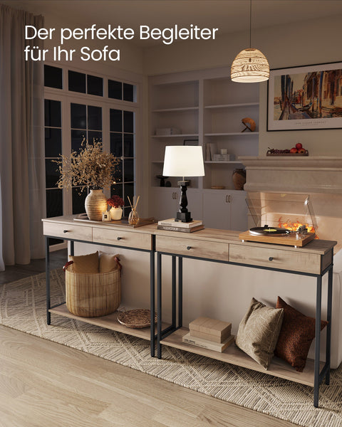 Rootz Console Table with Drawers - Entryway Table - Hallway Table - Stylish Storage - 30cm x 100cm x 80cm