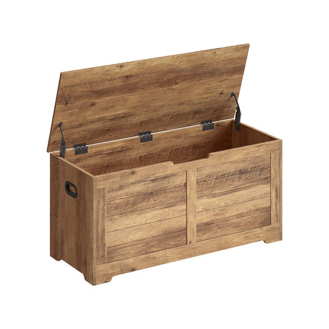 Rootz Chipboard Shoe Bench - Entryway Bench - Storage Bench - Honey Brown - 40cm x 100cm x 46cm - 19.5kg - Max. Load 136kg