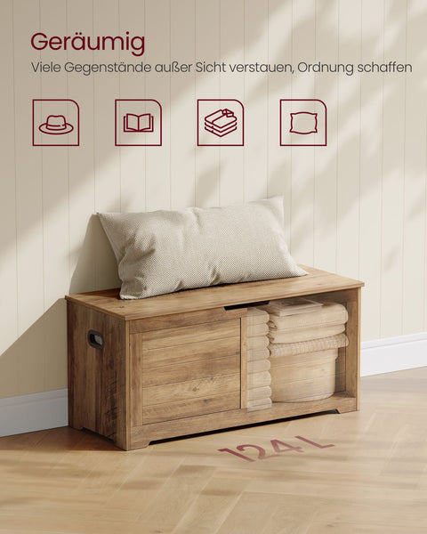 Rootz Chipboard Shoe Bench - Entryway Bench - Storage Bench - Honey Brown - 40cm x 100cm x 46cm - 19.5kg - Max. Load 136kg