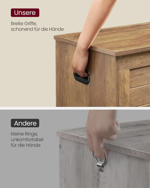 Rootz Chipboard Shoe Bench - Entryway Bench - Storage Bench - Honey Brown - 40cm x 100cm x 46cm - 19.5kg - Max. Load 136kg