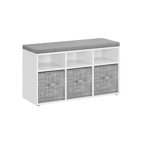Rootz Shoe Bench with 6 Compartments - Shoe Rack - Shoe Storage - Chipboard Material - 30.3cm x 87cm x 48cm
