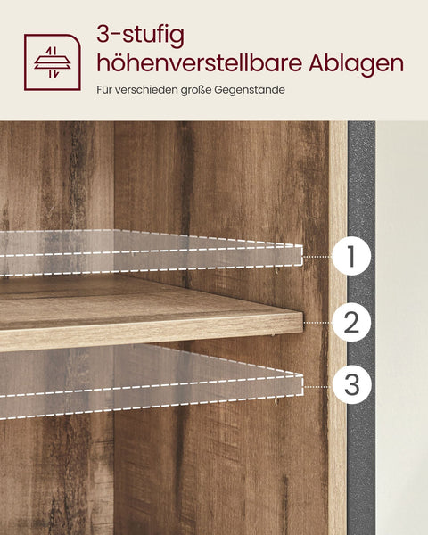 Rootz Side Cabinet - Storage Unit - Chipboard Steel - Oak Brown-Black - 30cm x 70cm x 80cm - Heavy-Duty - Drawer - 20.3kg Weight - 30kg Capacity