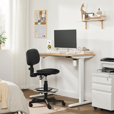Rootz Electric Height Adjustable White Table Frame - Sit-Stand Desk - Motorized Desk - Steel - Continuous Height Adjustment - (115-147) x 60 x (71-112) cm