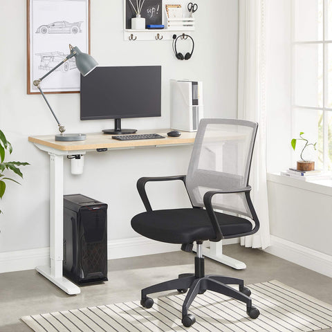 Rootz Electric Height Adjustable White Table Frame - Sit-Stand Desk - Motorized Desk - Steel - Continuous Height Adjustment - (115-147) x 60 x (71-112) cm
