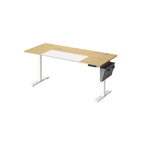 Rootz Electric Standing Desk - Adjustable Desk - Sit Stand Desk - Chipboard Steel Frame - Non-Woven Fabric - Pastel Yellow-Base White - 70cm x 160cm x (72-120)cm - 1.5cm Table Top - 31.2kg Weight - 80kg Max. Load Capacity