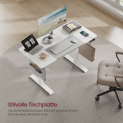 Rootz Electric Height Adjustable Desk - Standing Desk - Motorized Sit Stand Desk - Chipboard Steel Frame - 60cm x 120cm x (72-120)cm