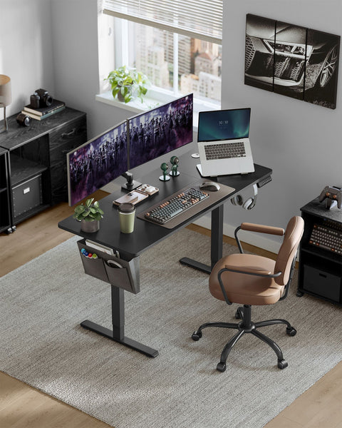 Rootz Electric Standing Desk Converter - Height Adjustable Desk - Sit Stand Desk - Particle Board - Steel - Oxford Cloth - 60cm x 140cm x (72-120)cm