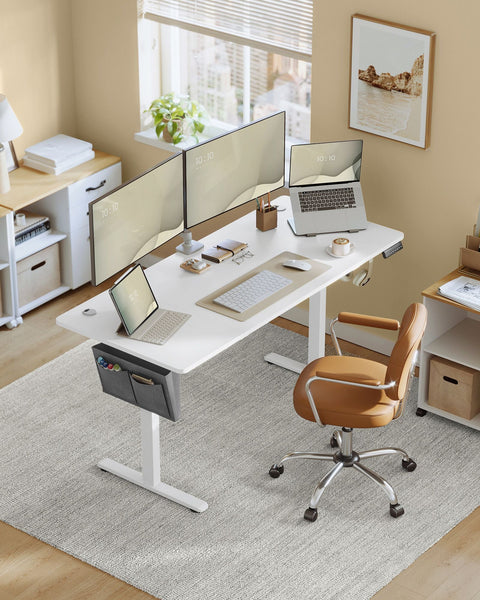 Rootz Electric Standing Desk - Height Adjustable Desk - Sit Stand Desk - Particle Board - Steel Frame - Oxford Cloth - 60cm x 160cm x (72-120)cm