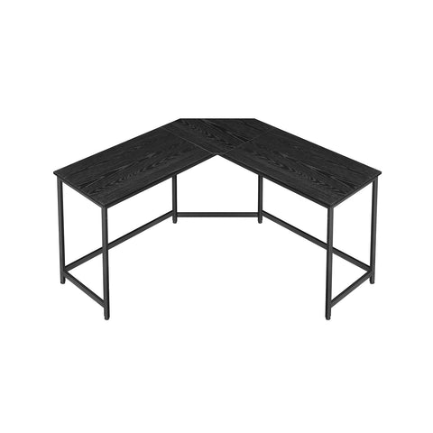 Rootz Computer Desk - Workstation - Study Table - Chipboard and Steel - Spacious - Sturdy - Easy Assembly - Ebony Black-Ink Black - 149cm x 149cm x 76cm