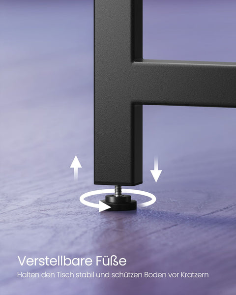 Rootz Computer Desk - Workstation - Study Table - Chipboard and Steel - Spacious - Sturdy - Easy Assembly - Ebony Black-Ink Black - 149cm x 149cm x 76cm