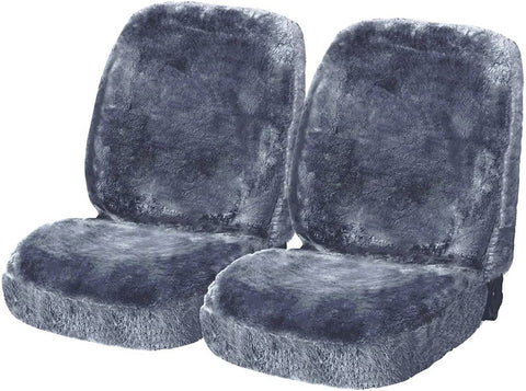 Rootz Lambskin Car Seat Cover Set - Real Wool Cover - Fluffy Seat Cover - Comfortable Seating - 54cm x 50cm/53cm x 63cm